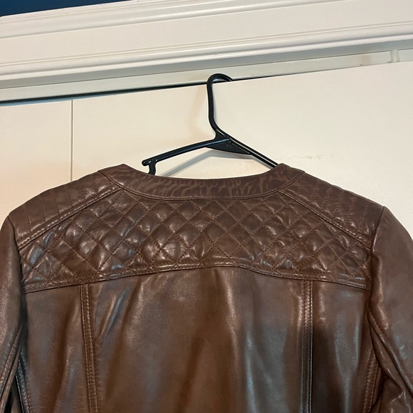 New Wilson Leather Brown Leather Jacket Medium Moto - Picture 7 of 15